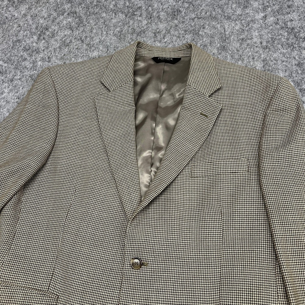 Jos‎ A Bank Blazer Mens 42S Beige Brown Houndstooth Silk Wool Sport Coat Jacket - Picture 3 of 16